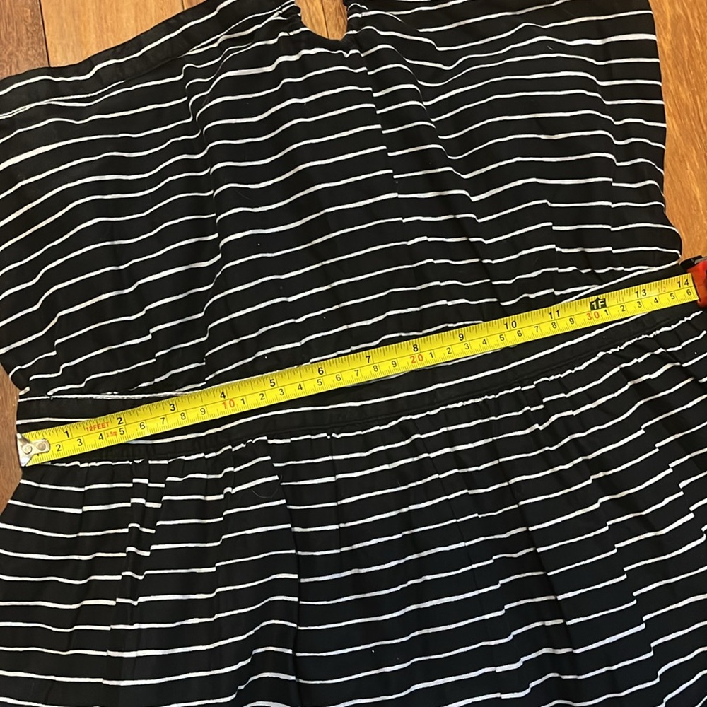 Black Floral Stripe Peasant Dress from Gap with Full Skirt - Picture 4 of 7